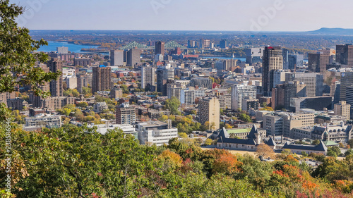 aerial view of Montreal city