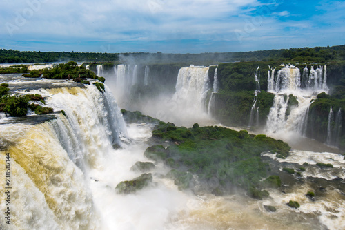 Iguazu Falls, One of New Seven Wonders of Nature, in Brazil and Argentina, High Angle View