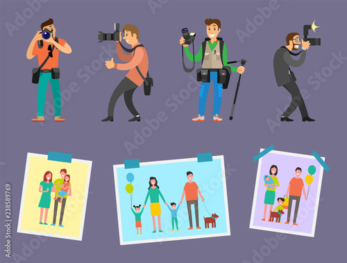 Team of Photographers with Professional Equipment