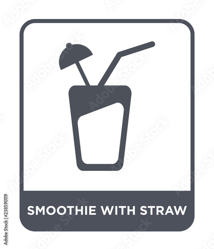 smoothie with straw icon vector