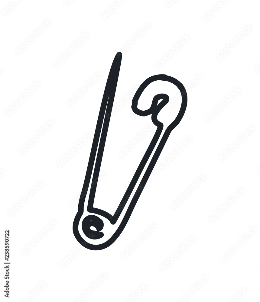 Opened Pin as Punk Symbol Sketch illustration Opened Pin as Punk Symbol Sketch illustration