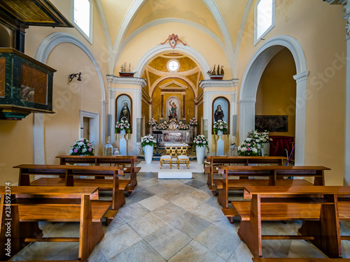 Italy, Campania, Gulf of Naples, Naples, Ischia, Forio, Chiesa del Soccorso church © David Brown