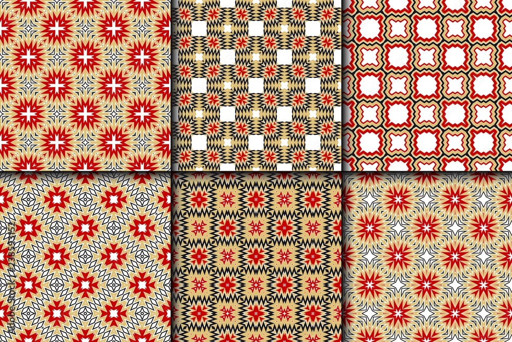 Set of Zigzag Seamless Pattern, Vector Illustration. For Interior Design, Printing, Wallpaper, Decor, Fabric, Invitation.