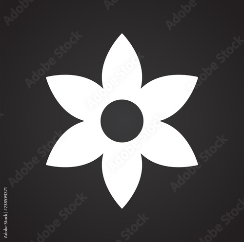 Spring flower icon on black background for graphic and web design, Modern simple vector sign. Internet concept. Trendy symbol for website design web button or mobile app