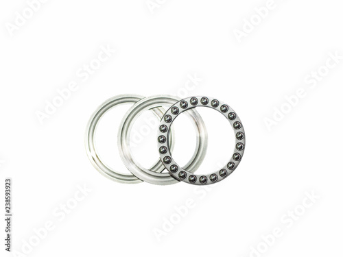 Thrust bearing with metal cage for heavy industry
