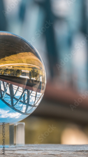 Smartphone HD wallpaper of crystal ball landscape shot at Deggendorf - Danube - Bavaria - Germany