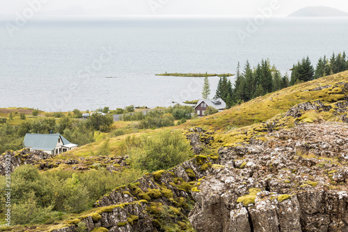 Rough Iceland landscape at Thingvellir national park photo
