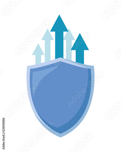 shield protection arrows on white background