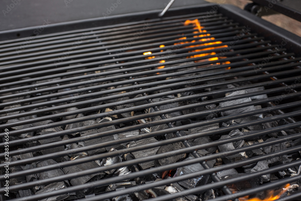 Barbecue clean grate, empty. BBQ, grill grate Barbecue clean grate, empty. BBQ, grill grate