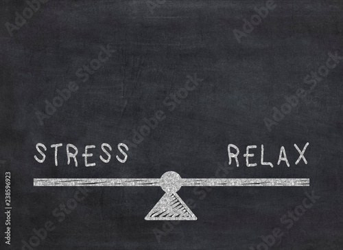 Stress and Relax Balance Concept on a black background