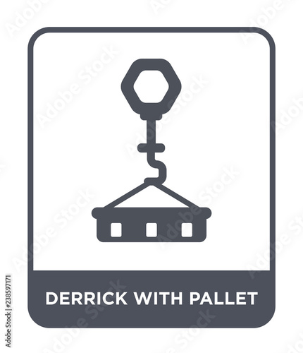 derrick with pallet icon vector