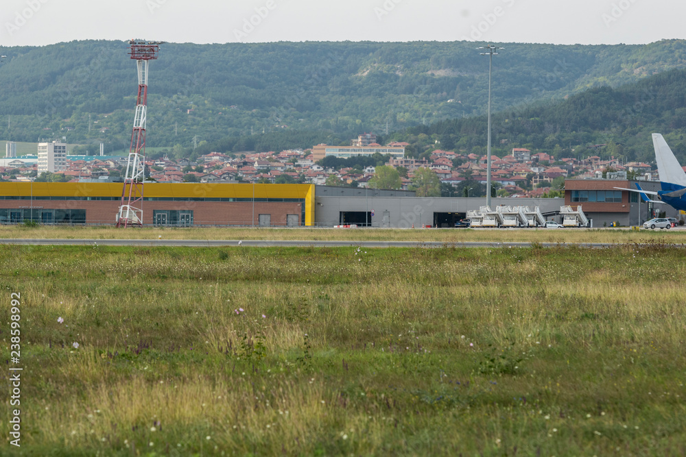 Airplanes ready to fly at the big airport. Airplanes ready to fly at the big airport.