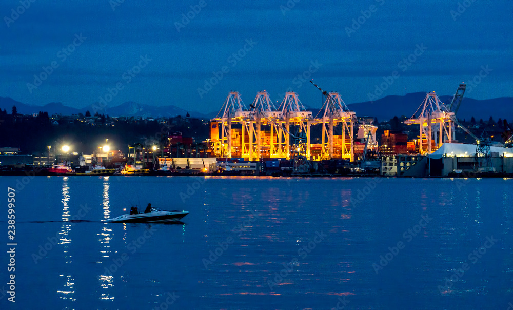 Fototapeta premium Port Of Seattle Lights 3