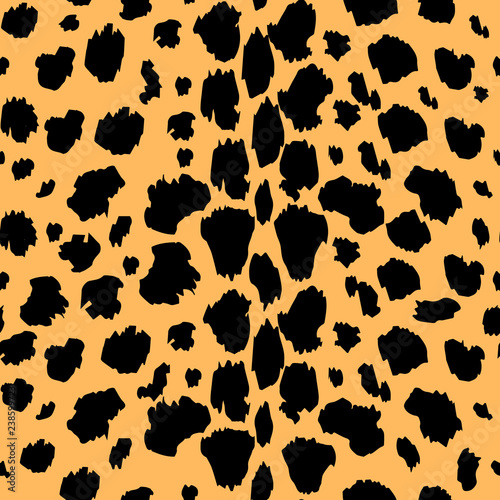 Vector seamless pattern with leopard fur texture. Repeating leopard fur background for textile design, wrapping paper, wallpaper or scrapbooking. eps10