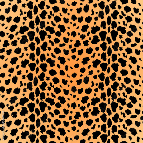 Vector seamless pattern with leopard fur texture. Repeating leopard fur background for textile design, wrapping paper, wallpaper or scrapbooking.