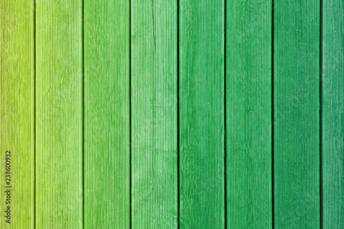 Vertical green wooden planks with ribbed surface as texture, background