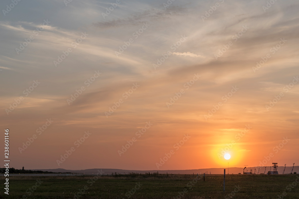 Sunset shot from the airport in Varna. Sunset shot from the airport in Varna.