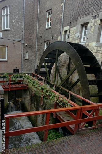 old medieval water wheel in Maastricht Holland