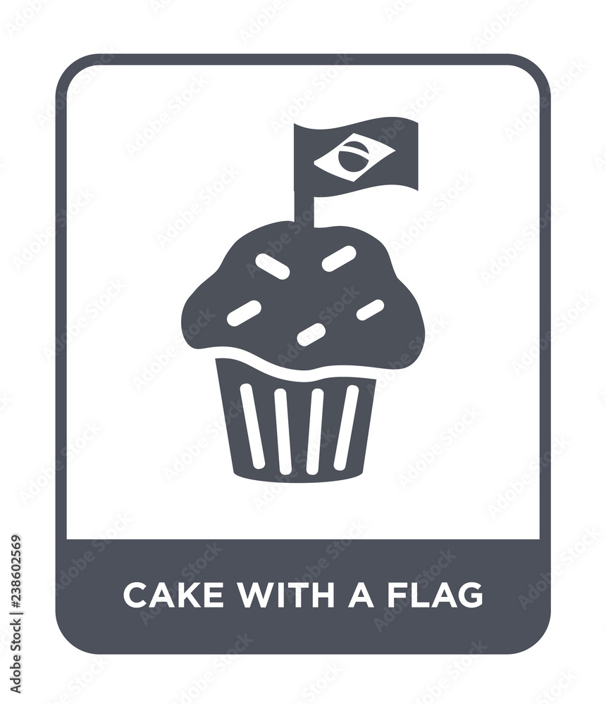 cake with a flag icon vector
