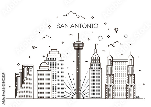 San Antonio city skyline vector background