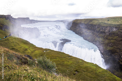 View on majestic gullfoss waterfall on Golden Circle Iceland