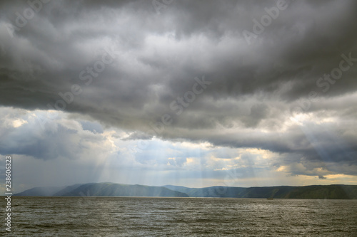 A storm clouds above the Lake Baykal