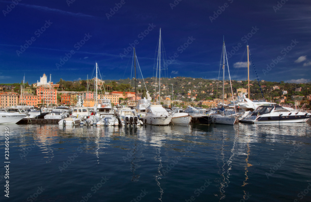 Yachts in harbor at Santa Margherita Ligure