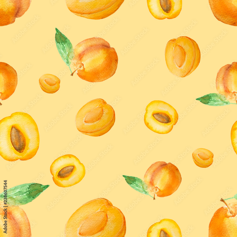 watercolor apricot pattern