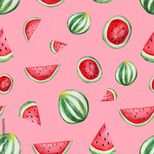 Fototapeta Naklejka Na Ścianę i Meble -  Seamless pattern with watermelons
