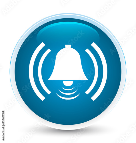 Alarm icon special prime blue round button