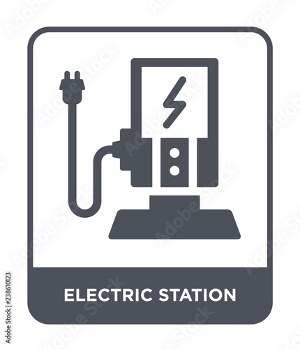 electric station icon vector