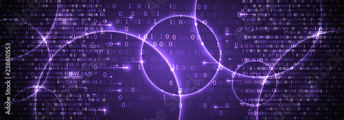 Technology background. Big data concept. Binary computer code.  Vector illustration.