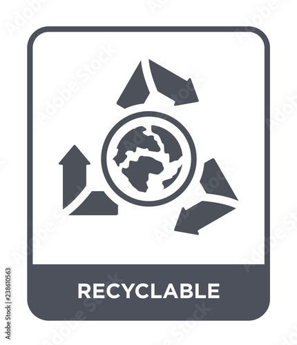 recyclable icon vector