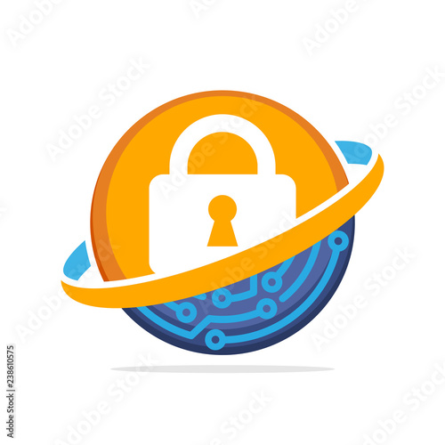 Illustration icon with the concept of a digital security management system