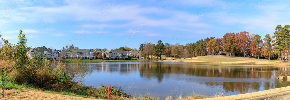 Fototapeta premium A perfect neighborhood. Houses in suburb, US