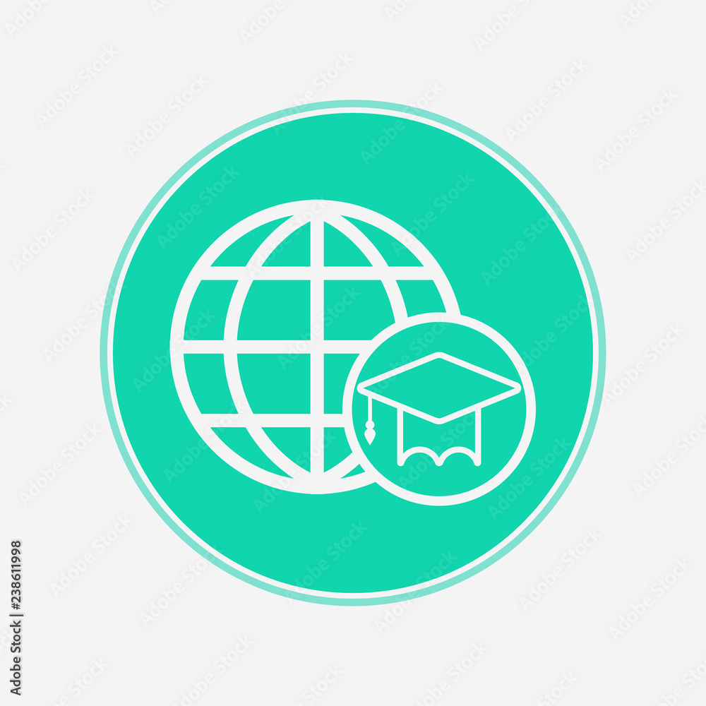 World education vector icon sign symbol World education vector icon sign symbol