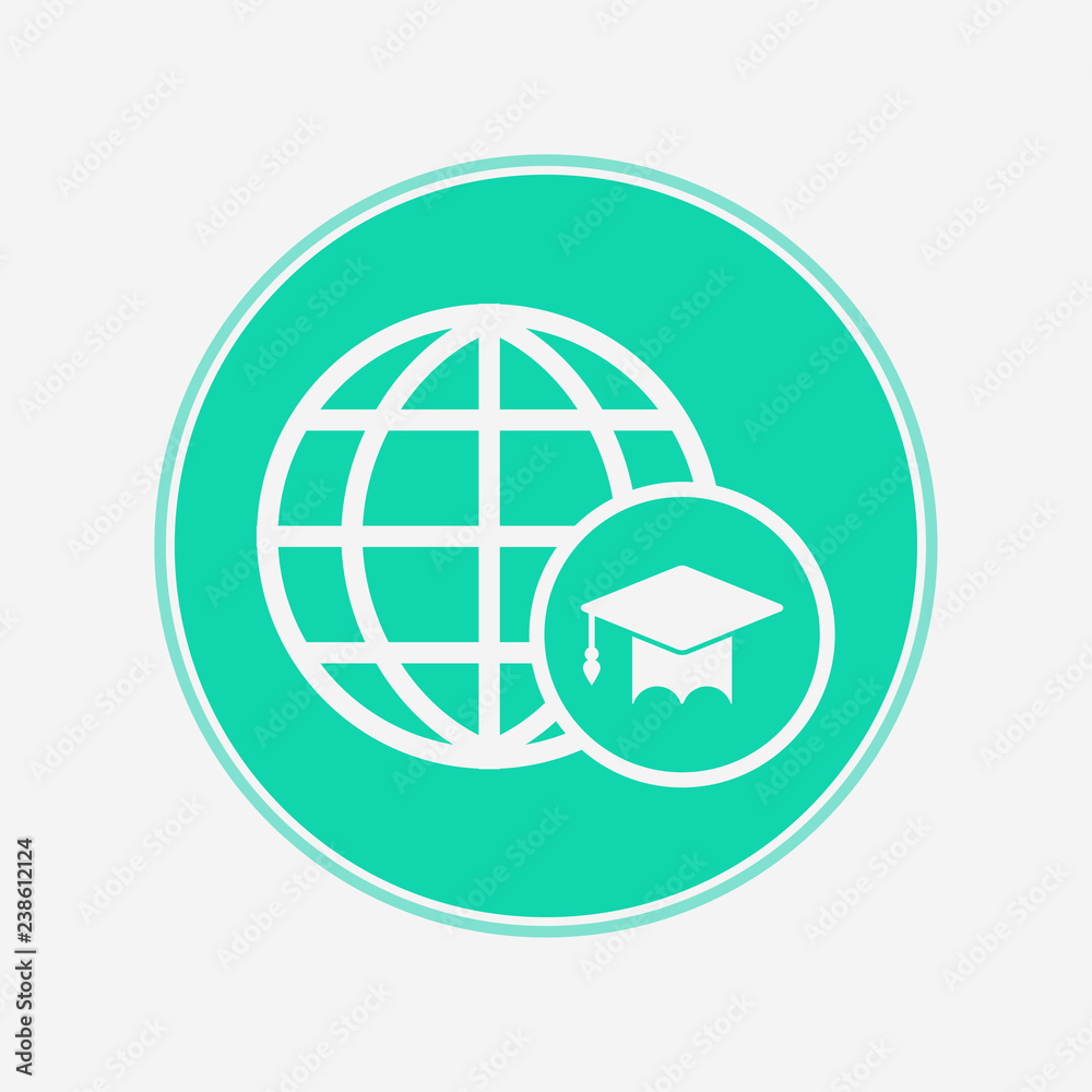 World education vector icon sign symbol World education vector icon sign symbol
