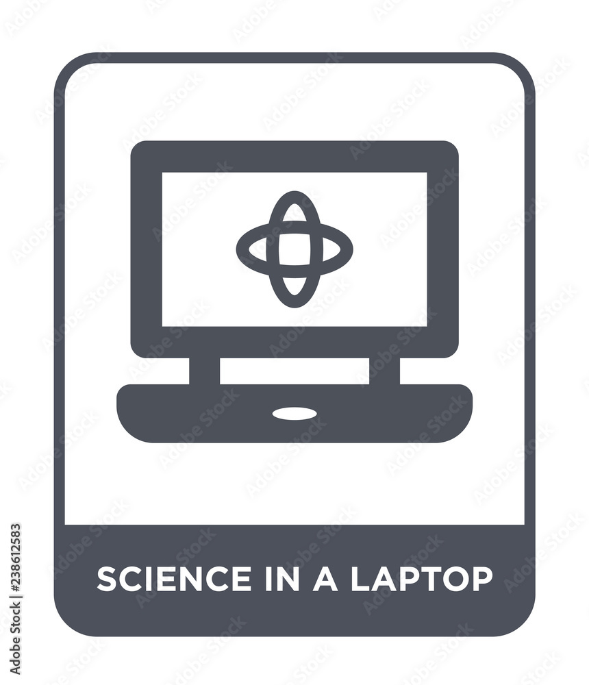 science in a laptop icon vector science in a laptop icon vector