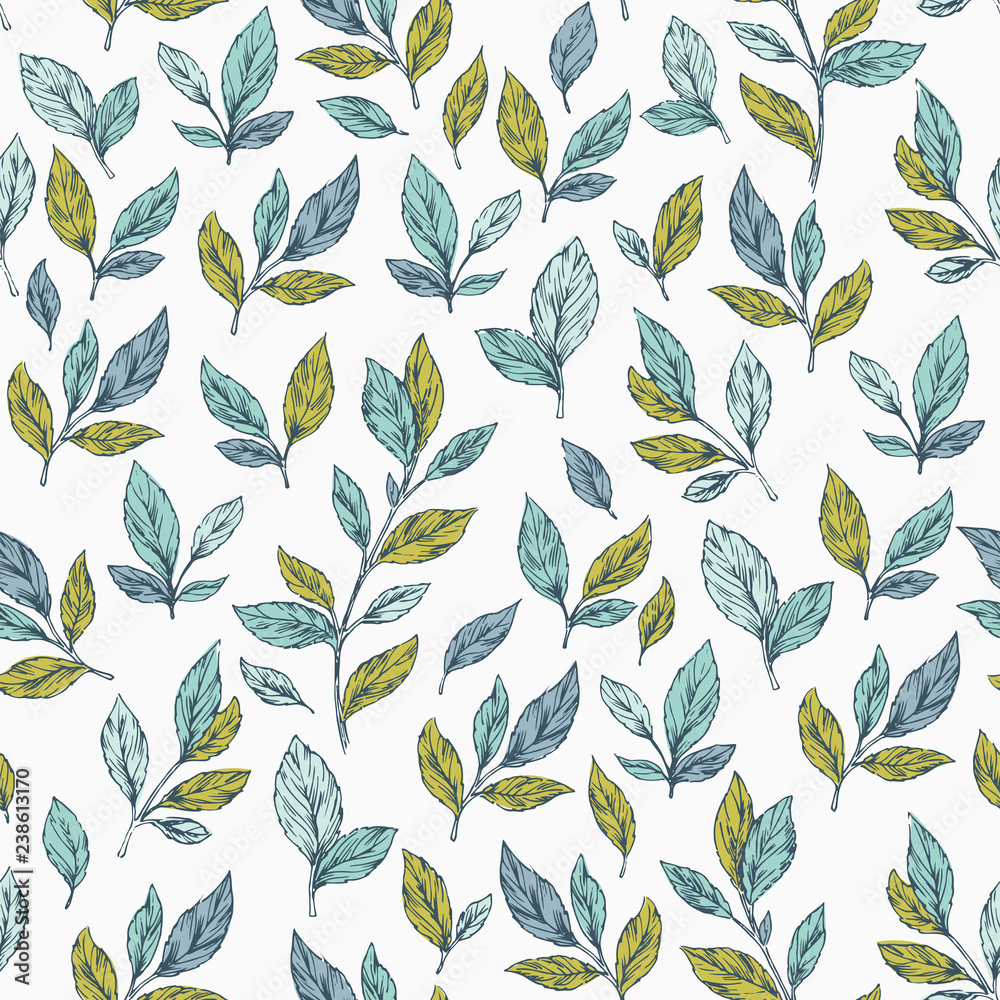 Leaves seamless pattern. Vector illustration Leaves seamless pattern. Vector illustration