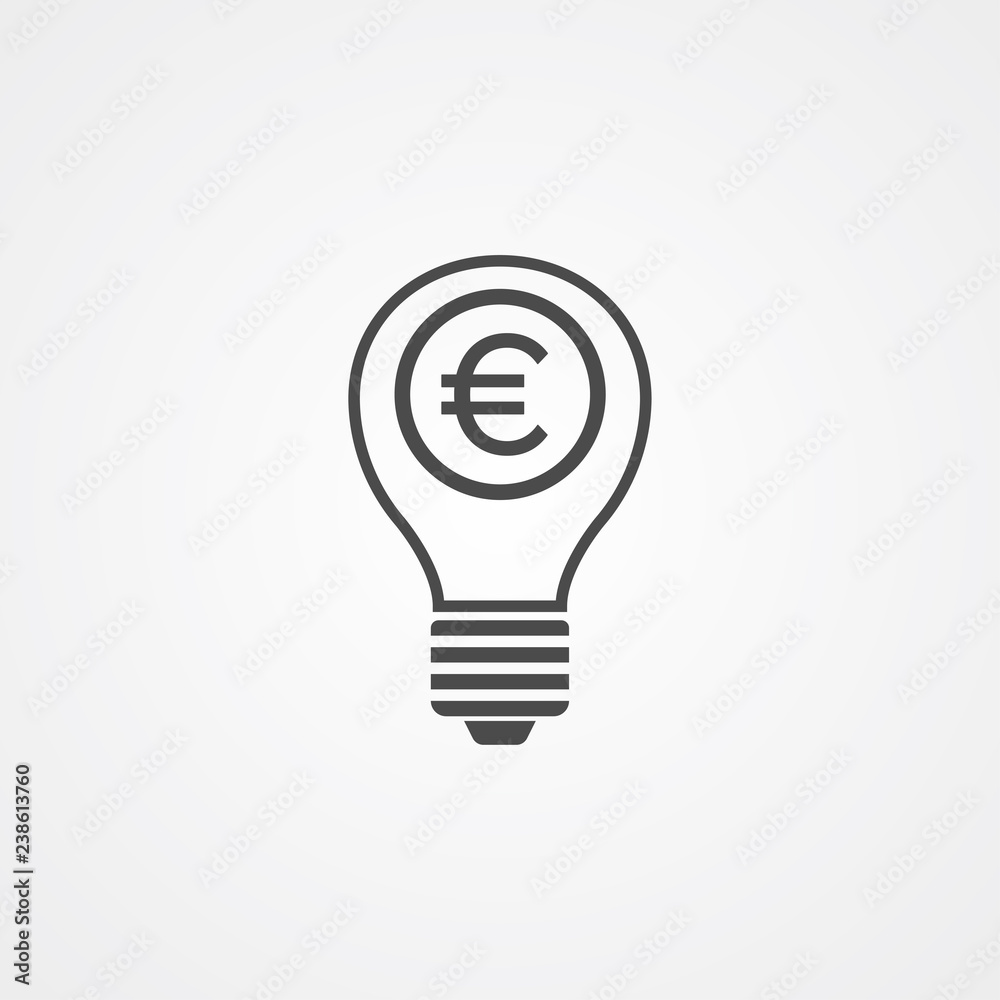 Money light bulb vector icon sign symbol Money light bulb vector icon sign symbol