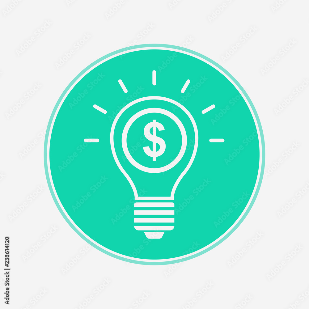 Money light bulb vector icon sign symbol Money light bulb vector icon sign symbol
