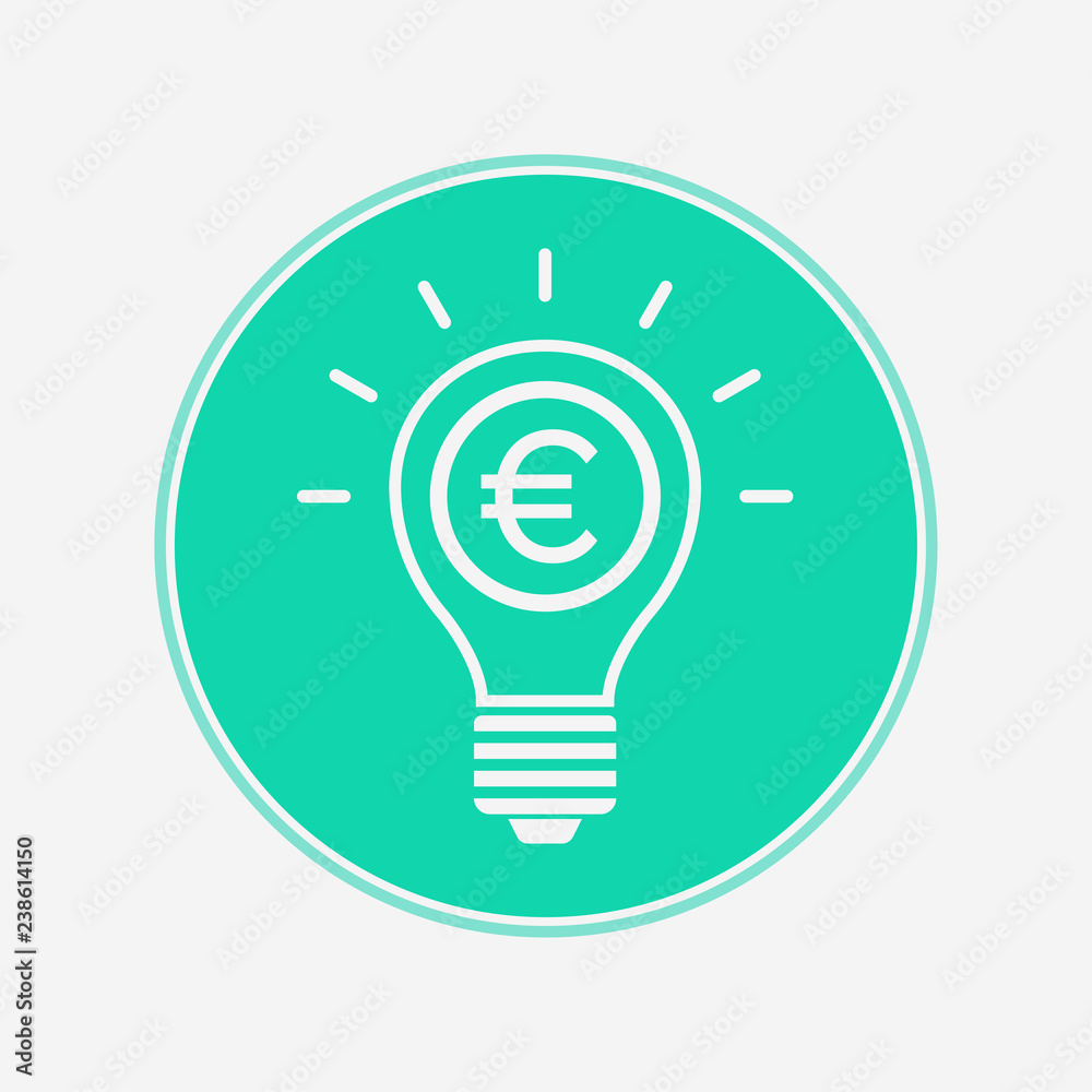 Money light bulb vector icon sign symbol Money light bulb vector icon sign symbol