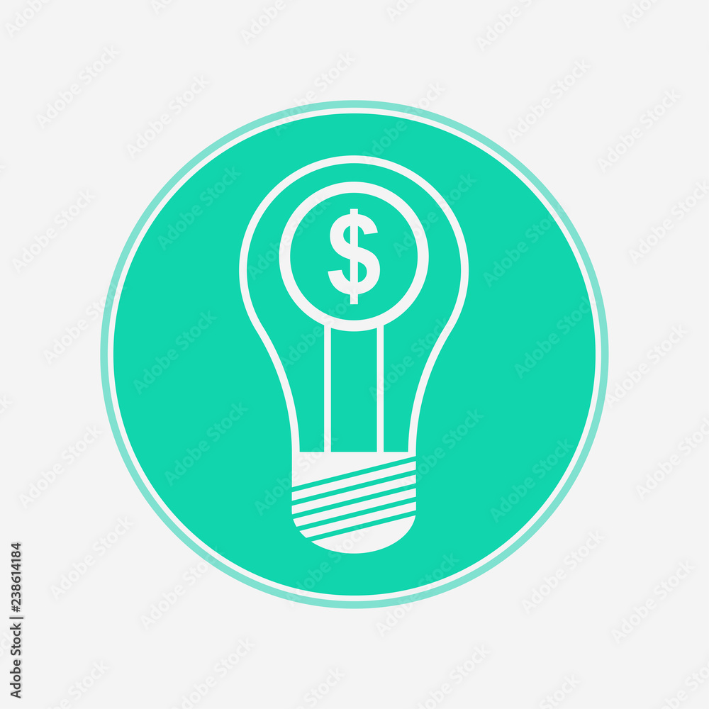 Money light bulb vector icon sign symbol Money light bulb vector icon sign symbol
