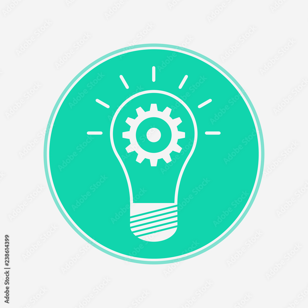 Light bulb with gear vector icon sign symbol Light bulb with gear vector icon sign symbol