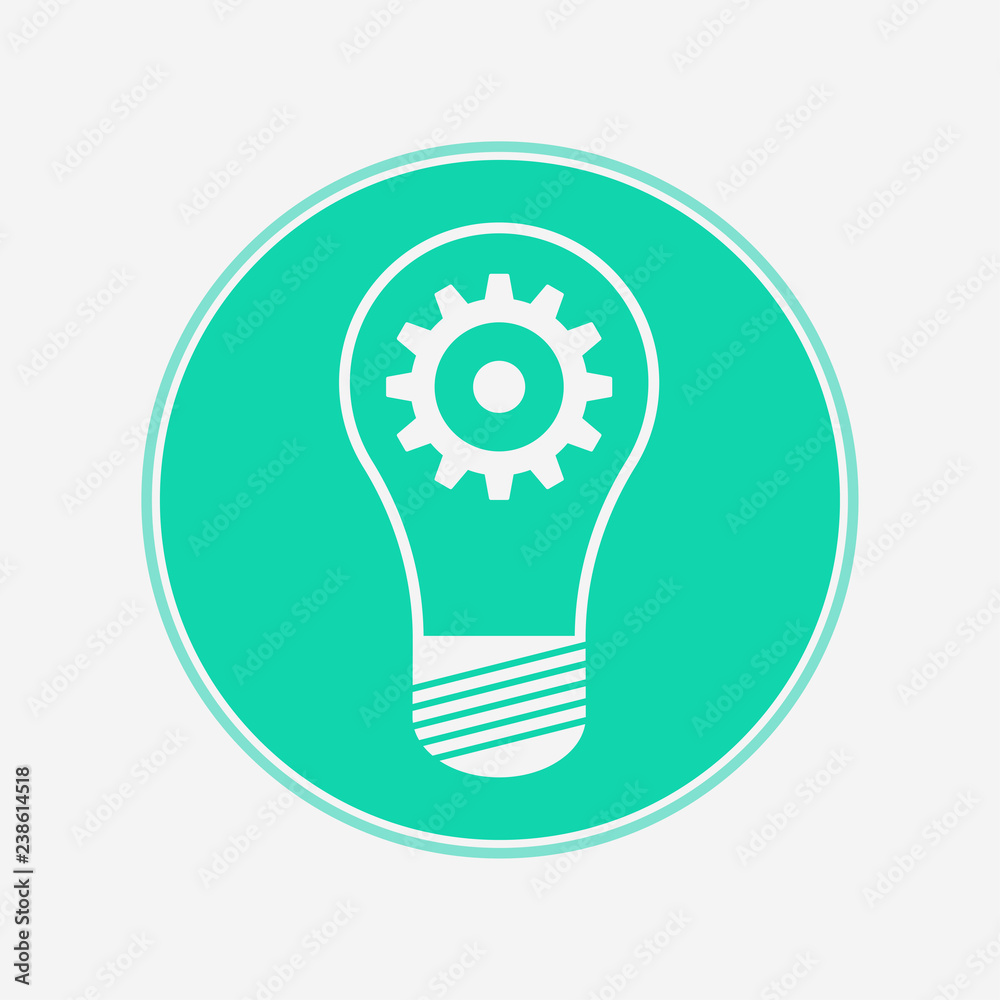 Light bulb with gear vector icon sign symbol Light bulb with gear vector icon sign symbol