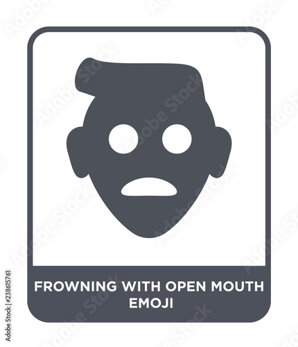 frowning with open mouth emoji icon vector