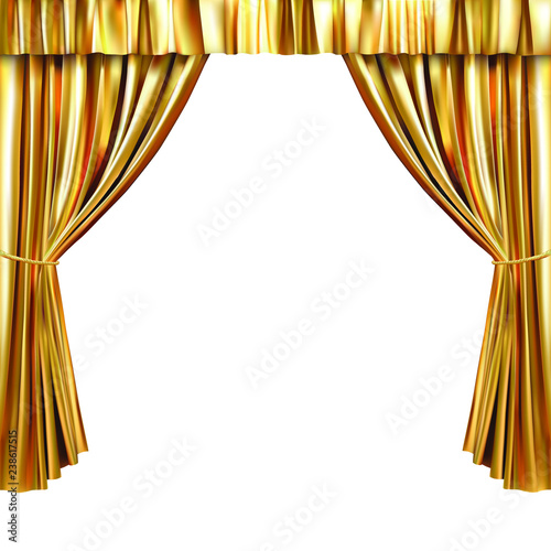 Background with Gold Curtain vector Illustration