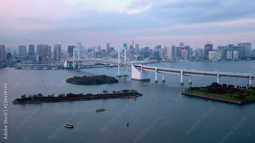 タイムラプス - 天気の良い午後から夜に移り変わる東京の都市風景 チルトアップ タイムラプス - 天気の良い午後から夜に移り変わる東京の都市風景 チルトアップ