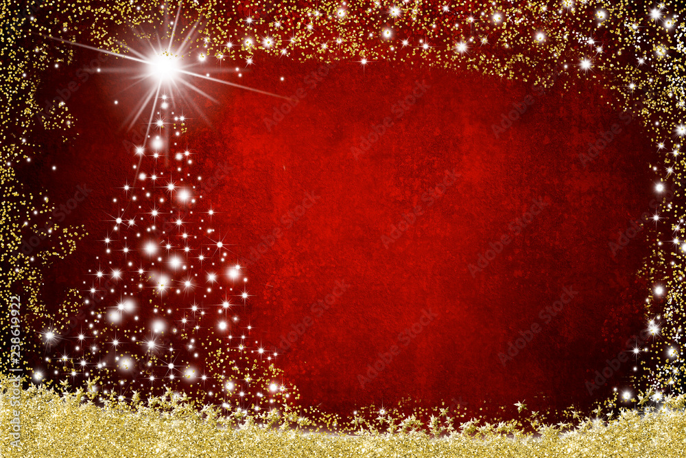 Christmas postcard shiny tree Stock Illustration | Adobe Stock