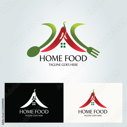 Home food logo design template. Vector illustration